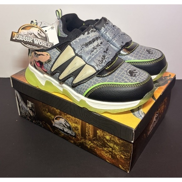 Jurassic World Other - Jurassic World Toddler Boys Athletic Light-up Sneakers Multicolor T. Rex Youth 1